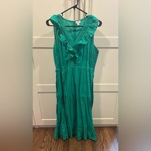 J. Crew Factory Green Maxi Dress